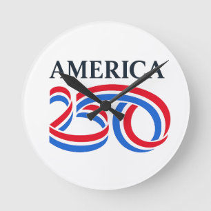 Patriotisches Amerika 250. Jubiläum USA 2026 Runde Wanduhr