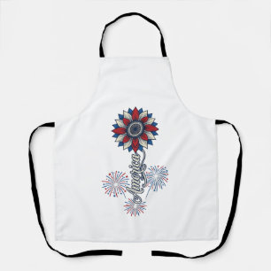 Patriotisches Amerika Blumen Feuerwerk Vintage Des Schürze