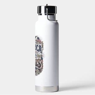 Patriotisches Amerika braucht Jesus Vintage T-Shir Trinkflasche