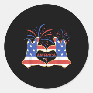 Patriotisches Amerika Erster Gedenktag Juli Runder Aufkleber