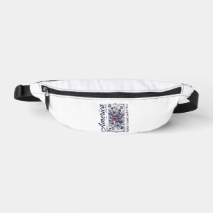 Patriotisches Amerika Florales Vintage-Shirt-Desig Bauchtasche