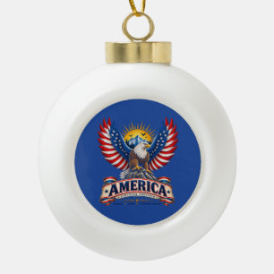 Patriotisches Amerika - Stärker Zusammen Keramik-O Keramik Kugel-Ornament
