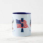 Patriotisches Amerika - Wunderschöne Tasse-Adlerfl Zweifarbige Tasse (Mittel)