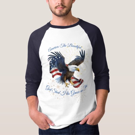 Patriotisches Amerika - Wunderschönes Shirt-Adlerf T-Shirt (Vorderseite)