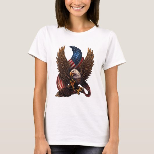 Patriotisches amerikanisches Design mit Adler und  T-Shirt (Vorderseite)