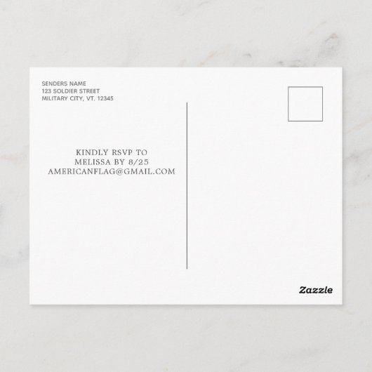 Patriotisches amerikanisches Flag Custom Foto Gebu Postkarte (Rückseite)