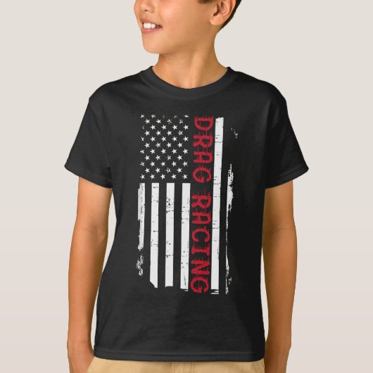 Patriotisches amerikanisches Flag Dragster Drag Ra T-Shirt (Vorderseite)