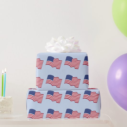 Patriotisches amerikanisches Flag Wrapping Paper Geschenkpapier (Partygeschenke)