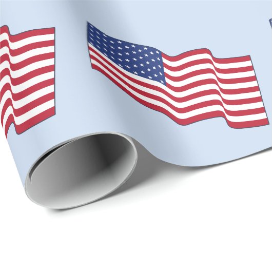 Patriotisches amerikanisches Flag Wrapping Paper Geschenkpapier (Rolleneckpunkt)