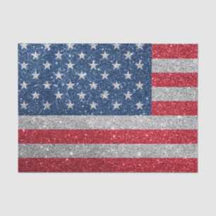 Patriotisches amerikanisches Flagge Glitter-Seiden Seidenpapier
