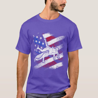 Patriotisches amerikanisches Flagge Kampfsport Rin T-Shirt