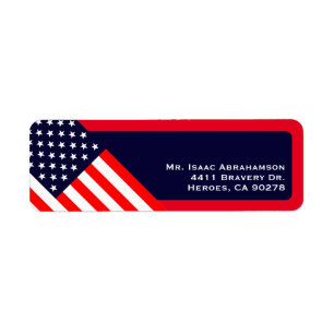 Patriotisches amerikanisches Flagge Rücksende-Adre