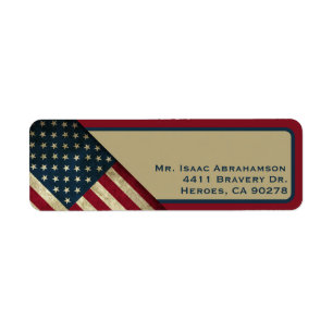 Patriotisches amerikanisches Flagge Rücksende-Adre