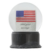 Patriotisches amerikanisches Flaggendesign Schneekugel (Rückseite)