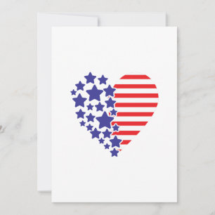 Patriotisches amerikanisches Flaggenherz Einladung
