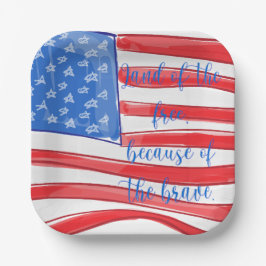 Patriotisches amerikanisches Flaggenland der Freie Pappteller