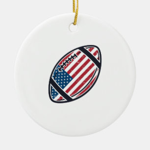 Patriotisches amerikanisches Fußball-Vintage-Vekto Keramik Ornament