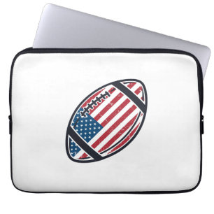 Patriotisches amerikanisches Fußball-Vintage-Vekto Laptopschutzhülle