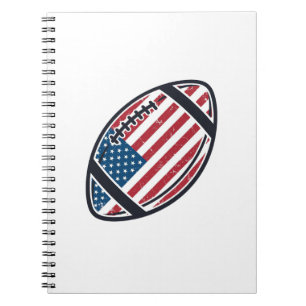 Patriotisches amerikanisches Fußball-Vintage-Vekto Notizblock