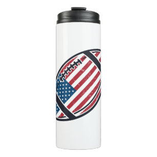 Patriotisches amerikanisches Fußball-Vintage-Vekto Thermosbecher