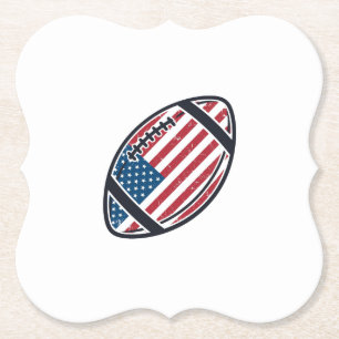 Patriotisches amerikanisches Fußball-Vintage-Vekto Untersetzer