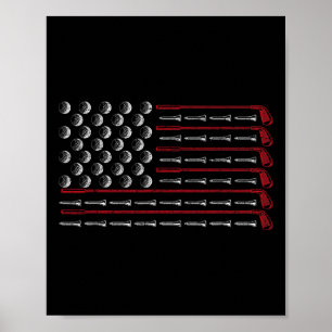 Patriotisches amerikanisches Golfer-Geschenk USA-F Poster