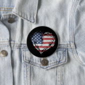 Patriotisches amerikanisches Herz in Grunge Button (Beispiel)