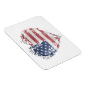 Patriotisches amerikanisches Herz in Grunge Magnet (Rechte Seite)