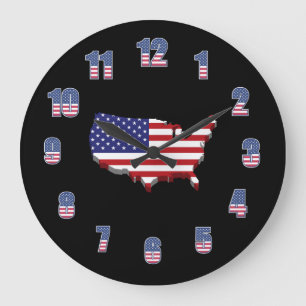 Patriotisches amerikanisches Land Große Wanduhr