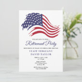 Patriotisches amerikanisches Party für das Ruhesta Einladung (Stehend Vorderseite)