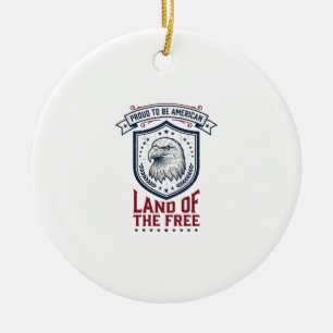 Patriotisches Amerikanisches Schild Adler Vintage- Keramik Ornament