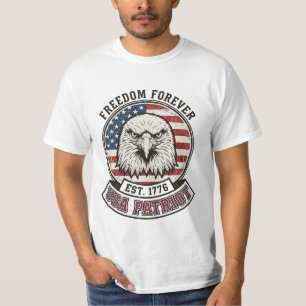Patriotisches Amerikanisches Weißkopfseeadler-Frei T-Shirt