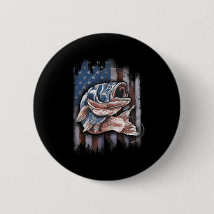 Patriotisches Angeln 4. Juli Männer Amerikanische Button