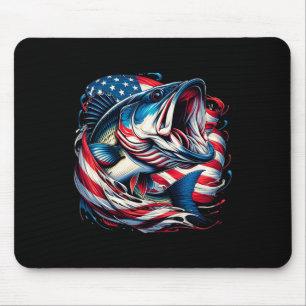 Patriotisches Angeln 4. Juli Männer Amerikanische Mousepad