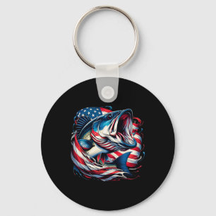 Patriotisches Angeln 4. Juli Männer Amerikanische  Schlüsselanhänger