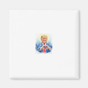 Patriotisches Aquarell Trump Herz Hände Magnet