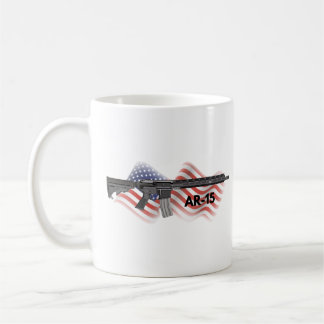 Patriotisches AR-15-halbautomatisches Gewehr Kaffeetasse