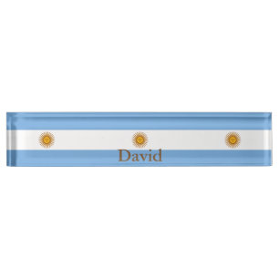 Patriotisches Argentinisches Flaggen Schreibtisch  Namensplakette