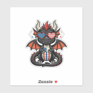 Patriotisches Baby-Drache Vintage-Vector-Shirt-Des Aufkleber
