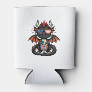 Patriotisches Baby-Drache Vintage-Vector-Shirt-Des Dosenkühler