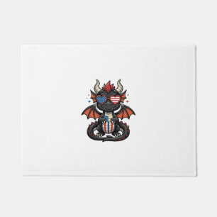 Patriotisches Baby-Drache Vintage-Vector-Shirt-Des Fußmatte