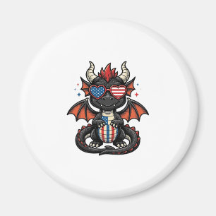 Patriotisches Baby-Drache Vintage-Vector-Shirt-Des Magnet