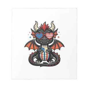 Patriotisches Baby-Drache Vintage-Vector-Shirt-Des Notizblock