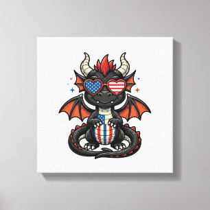 Patriotisches Baby-Drache Vintage-Vektor-Shirt-Des Leinwanddruck