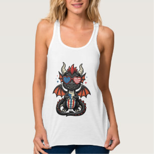 Patriotisches Baby-Drache Vintage-Vektor-Shirt-Des Tank Top