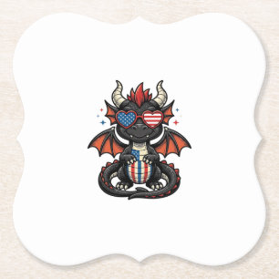 Patriotisches Baby-Drache Vintage-Vektor-Shirt-Des Untersetzer