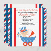 Patriotisches Baby in der Einladung (Vorne/Hinten)