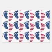 PATRIOTISCHES BABY WRAPPPAPIER GESCHENKPAPIER SET (Vorderseite)