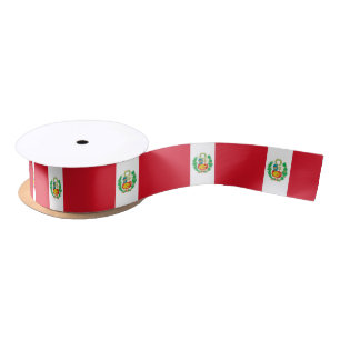 Patriotisches Band mit Flagge Perus Satinband