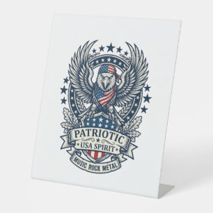 Patriotisches Bandana-Rocker-Altes-Ruhmes-Musik-Ro Sockelschild